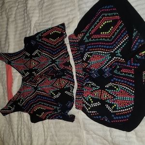 2 piece crop top and shorts